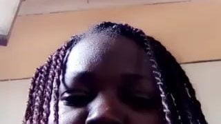 Black african pussy slut finger fucking her coochie.