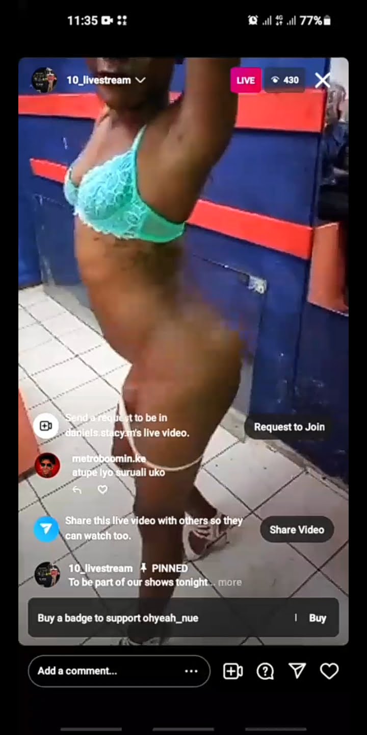 Twerking naked on Instagram