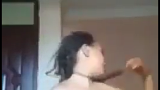 Light skinned mature slut with saggy tits strips naked.